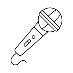microphone icon, microphone line art - simple line art of microphone, perfect for microphone logos and icons