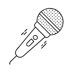 microphone icon, microphone line art - simple line art of microphone, perfect for microphone logos and icons
