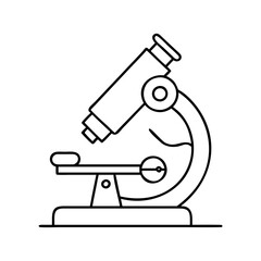 microscope icon, microscope line art - simple line art of microscope, perfect for microscope logos and icons