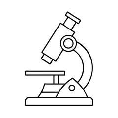 microscope icon, microscope line art - simple line art of microscope, perfect for microscope logos and icons