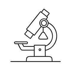 microscope icon, microscope line art - simple line art of microscope, perfect for microscope logos and icons