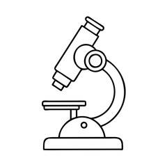 microscope icon, microscope line art - simple line art of microscope, perfect for microscope logos and icons