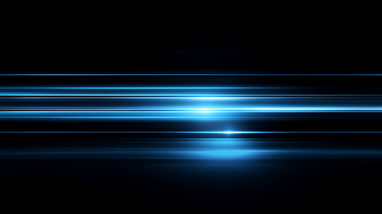 Futuristic Blue Light Streaks on Black Background