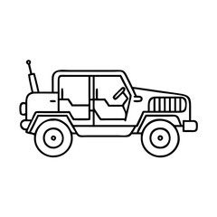 militaryjeep icon, militaryjeep line art - simple line art of militaryjeep, perfect for militaryjeep logos and icons