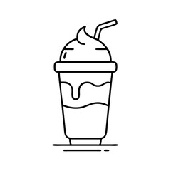 milkshake icon, milkshake line art - simple line art of milkshake, perfect for milkshake logos and icons