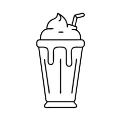 milkshake icon, milkshake line art - simple line art of milkshake, perfect for milkshake logos and icons
