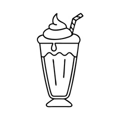 milkshake icon, milkshake line art - simple line art of milkshake, perfect for milkshake logos and icons