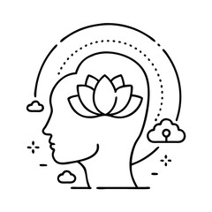 mindfulness icon, mindfulness line art - simple line art of mindfulness, perfect for mindfulness logos and icons