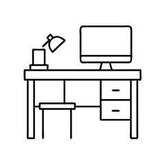minimaldesk icon, minimaldesk line art - simple line art of minimaldesk, perfect for minimaldesk logos and icons