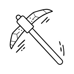 miningpickaxe icon, miningpickaxe line art - simple line art of miningpickaxe, perfect for miningpickaxe logos and icons