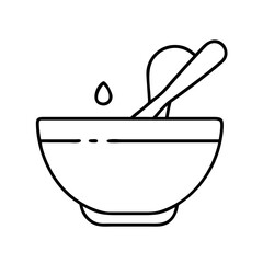 mixingbowl icon, mixingbowl line art - simple line art of mixingbowl, perfect for mixingbowl logos and icons