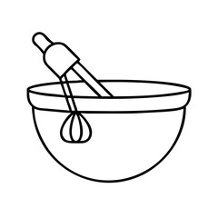 mixingbowl icon, mixingbowl line art - simple line art of mixingbowl, perfect for mixingbowl logos and icons