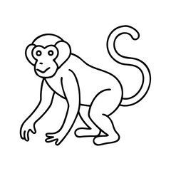 monkey icon, monkey line art - simple line art of monkey, perfect for monkey logos and icons
