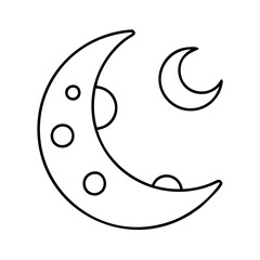 moon icon, moon line art - simple line art of moon, perfect for moon logos and icons