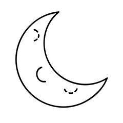 moon icon, moon line art - simple line art of moon, perfect for moon logos and icons