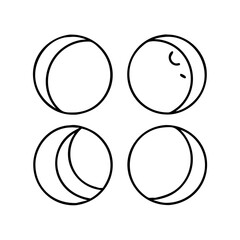 moonphases icon, moonphases line art - simple line art of moonphases, perfect for moonphases logos and icons