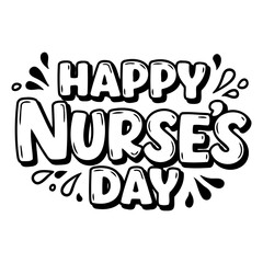 Happy Nurses Day graphic,  bold, playful style
