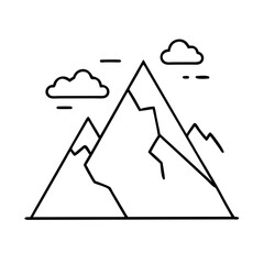 mountain icon, mountain line art - simple line art of mountain, perfect for mountain logos and icons