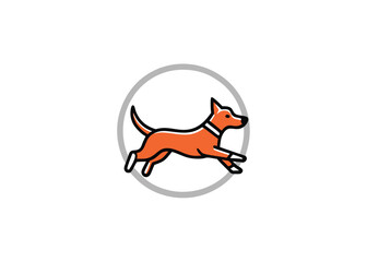 Obraz premium Cute dog jumping hand drawn Illustration