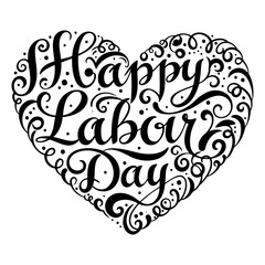 Obraz premium Heart-shaped Happy Labor Day graphic, perfect for print