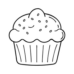 muffin icon, muffin line art - simple line art of muffin, perfect for muffin logos and icons