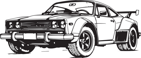 A futuristic sports car. Hand drawn vector illustration	