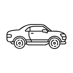 musclecar icon, musclecar line art - simple line art of musclecar, perfect for musclecar logos and icons