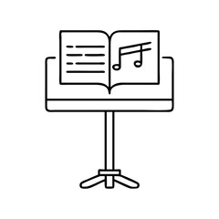 musicstand icon, musicstand line art - simple line art of musicstand, perfect for musicstand logos and icons