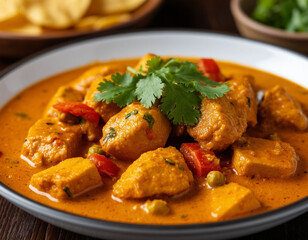 Fototapeta premium Curry ready meal. Generated by AI