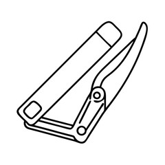 nailclippers icon, nailclippers line art - simple line art of nailclippers, perfect for nailclippers logos and icons