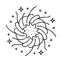nebula icon, nebula line art - simple line art of nebula, perfect for nebula logos and icons