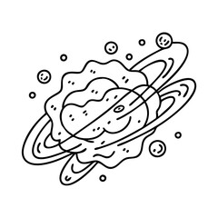 nebula icon, nebula line art - simple line art of nebula, perfect for nebula logos and icons
