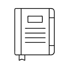 notebook icon, notebook line art - simple line art of notebook, perfect for notebook logos and icons