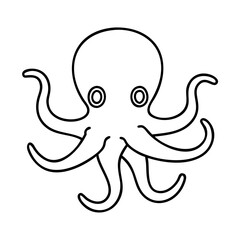 octopus icon, octopus line art - simple line art of octopus, perfect for octopus logos and icons