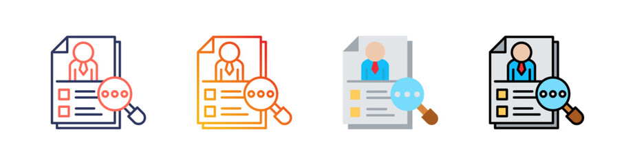 Search Multistyle Icon Set Vector 