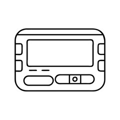 pager icon, pager line art - simple line art of pager, perfect for pager logos and icons