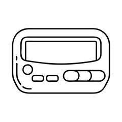 pager icon, pager line art - simple line art of pager, perfect for pager logos and icons