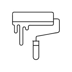 paintroller icon, paintroller line art - simple line art of paintroller, perfect for paintroller logos and icons
