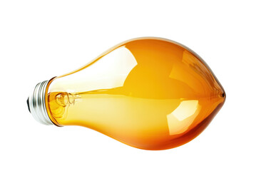 Unique amber light bulb design showcasing a smooth, teardrop shape against a clean backdrop, ideal for modern decor