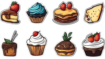 Collection of sweet treats.  Various cakes, cupcakes, and pastries