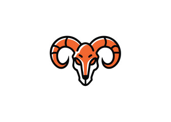 Bull skull isolated icon vector illustration. Tattoo sketch or t-shirt printing. minimalist logo, Icon, element Vector illustration