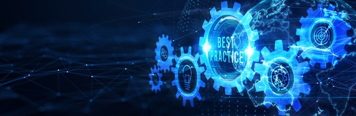 Business, Technology, Internet and network concept. BEST PRACTICE successful business concept. 3d illustration