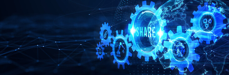 Sharing Concept. Business, Technology, Internet and network concept. 3d illustration