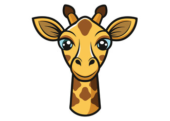 Ornamental giraffe in ethnic style. giraffe head colored vector illustration close up isolated on transparent background
