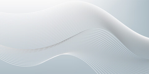 Abstract white wavy smooth and clean background. Futuristic technology digital hi tech concept. Vector illustration