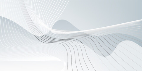 Futuristic gray white abstract background. shining wave lines pattern for banner, wallpaper, cover.
