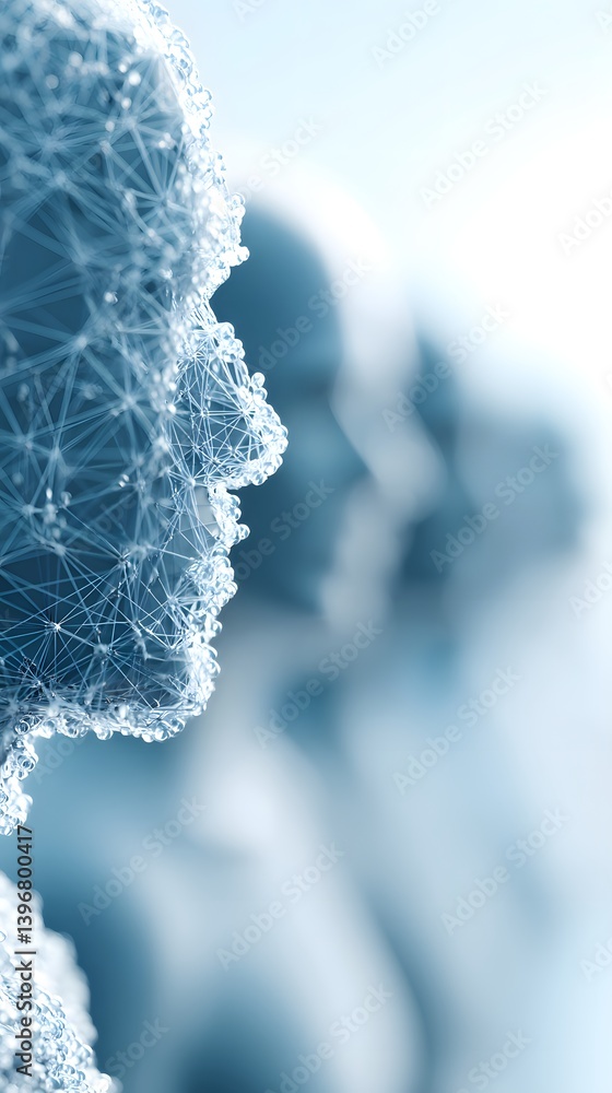 Poster a global network of empowered individuals transacting via digital payments, abstract data flows conn