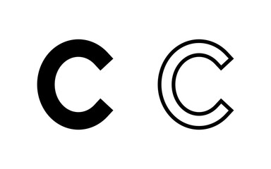 Copyright icon vector illustration. copyright sign and symbol