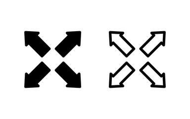 Obraz premium Fullscreen Icon vector illustration. Expand to full screen sign and symbol. Arrows symbol