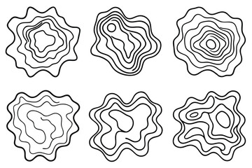 topographic map line art intricate linework of terrain and contours